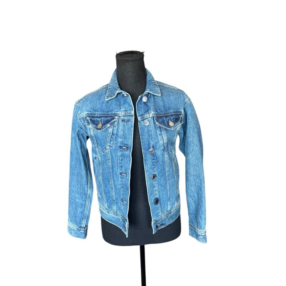 Everlane XXS Blue Denim Jacket Classic Trucker Western Jean Coat T16